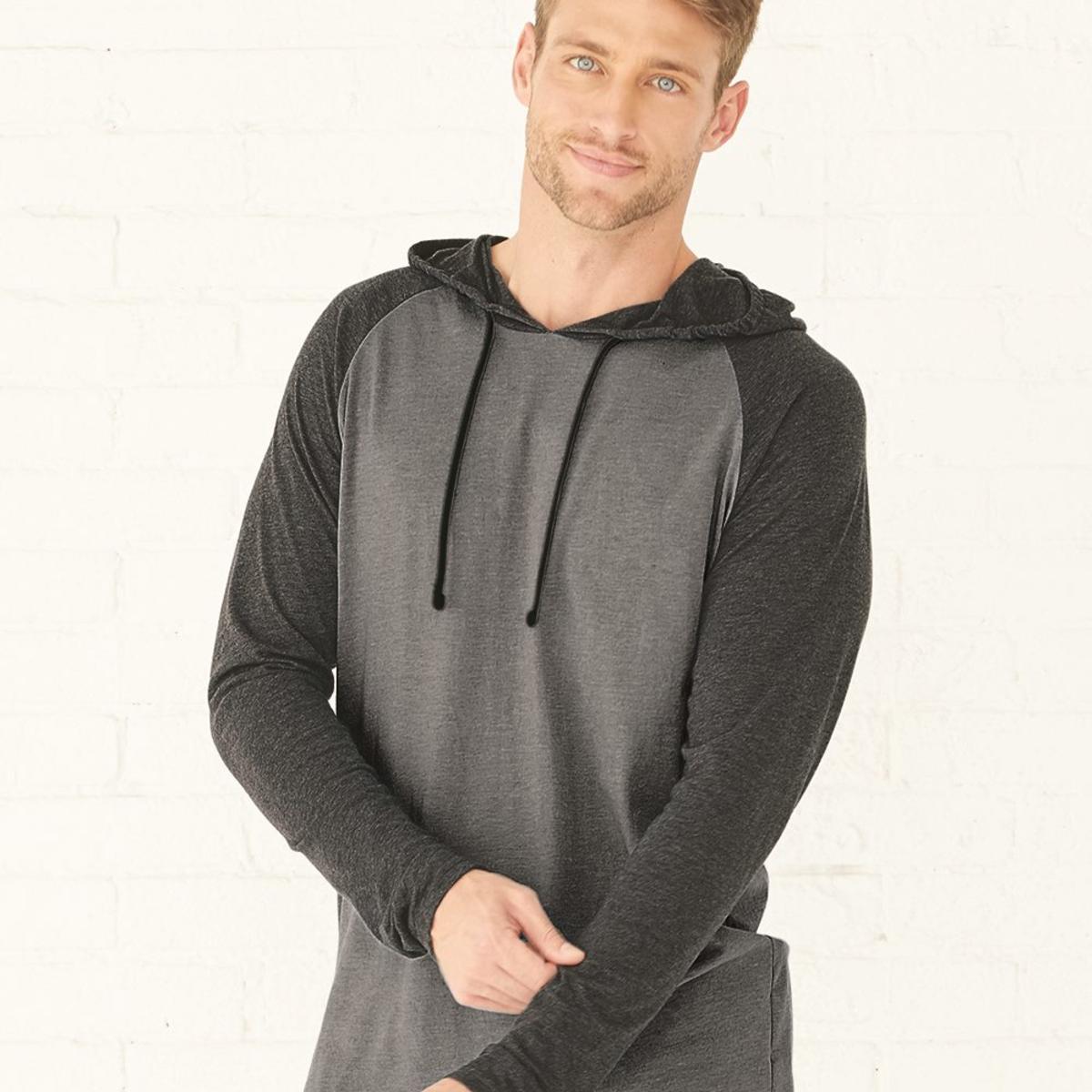 Fine jersey hooded long sleeve raglan tshirt 6917 Brandextenders
