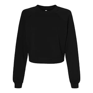 Women's Crop Raglan Fleece Crewneck Sweatshirt - 7505