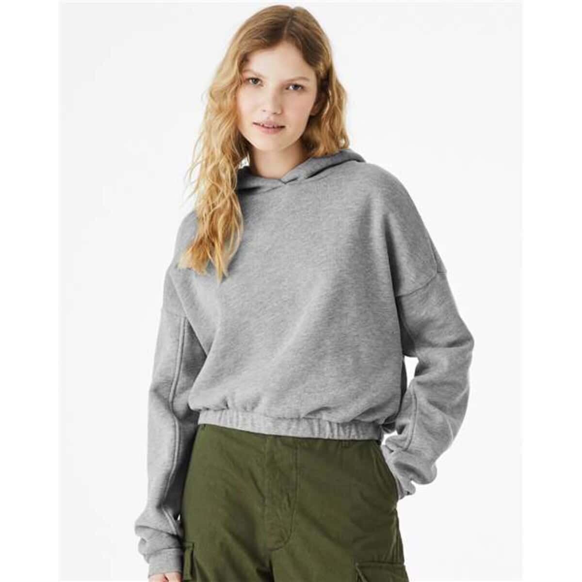 Women's FWD Fashion Sponge Fleece Cinched Bottom Hoodie Sweatshirt - 7506