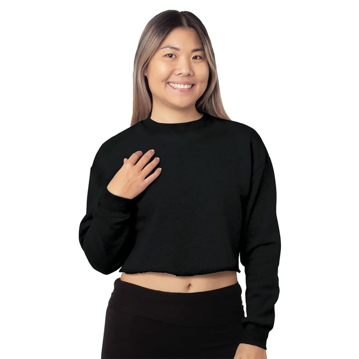 Women's USA Made Cropped Crewneck Sweatshirt - 7725