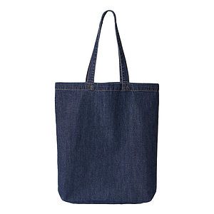 Cotton Denim Gusseted Tote Bag - 7761A