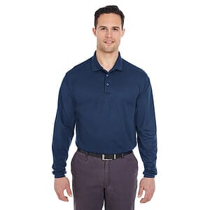 Men's Cool & Dry Long Sleeve Mesh Piqué Polo - 8210LS