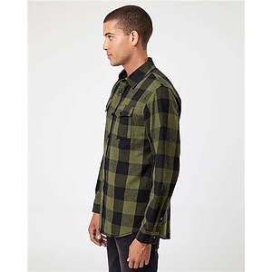 Men's Snap Front Plaid Flannel Shirt - 8219