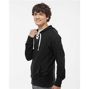 Unisex Jersey Sport Lace Hooded Pullover - 8231