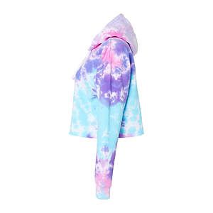 Women's Tie-Dyed Crop Hooded Sweatshirt - 8333