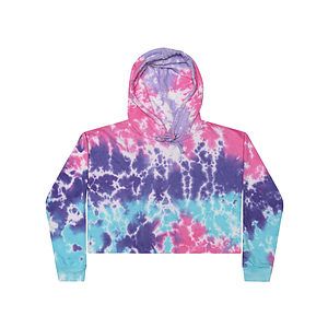 Women's Tie-Dyed Crop Hooded Sweatshirt - 8333