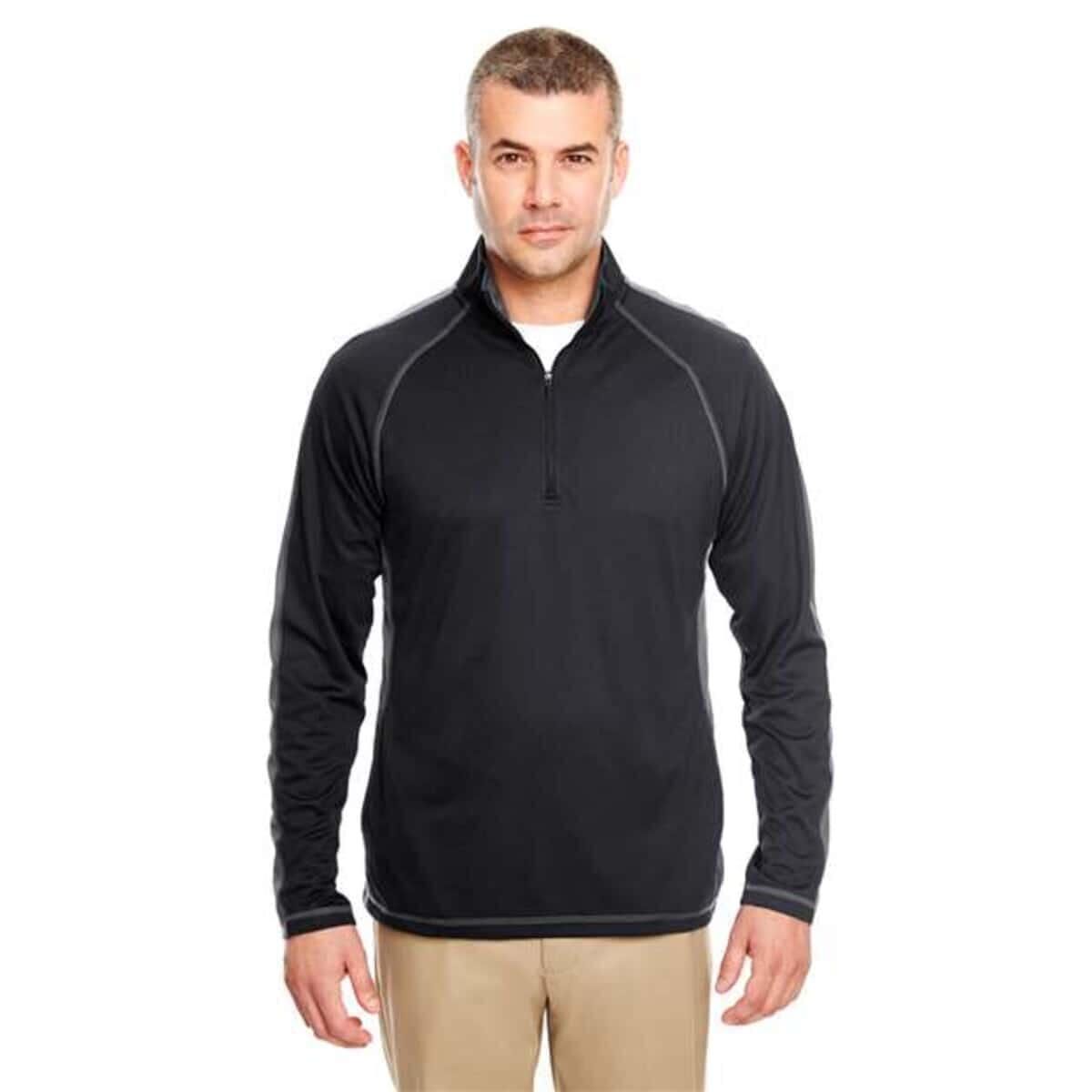 Cool & Dry Sport Quarter-Zip Pullover with Side and Sleeve Panels - 8398