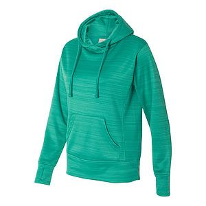 Women's Odyssey Striped Performance Fleece Lapover Hooded Sweatshirt - 8662