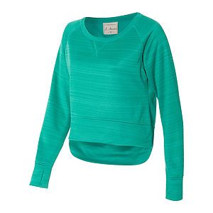 Women's Odyssey Striped Performance Fleece Hi-Low Crewneck Sweatshirt - 8663