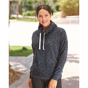 Women’s Mélange Fleece Cowl Neck Sweatshirt - 8673