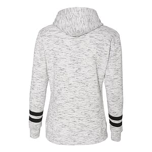 Women’s Mélange Fleece Striped-Sleeve Hooded Sweatshirt - 8674