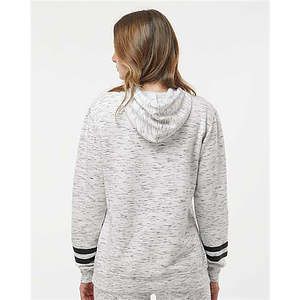Women’s Mélange Fleece Striped-Sleeve Hooded Sweatshirt - 8674