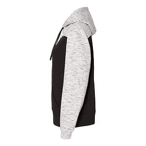 Men's Mélange Fleece Colorblocked Hooded Sweatshirt - 8676