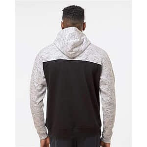 Men's Mélange Fleece Colorblocked Hooded Sweatshirt - 8676
