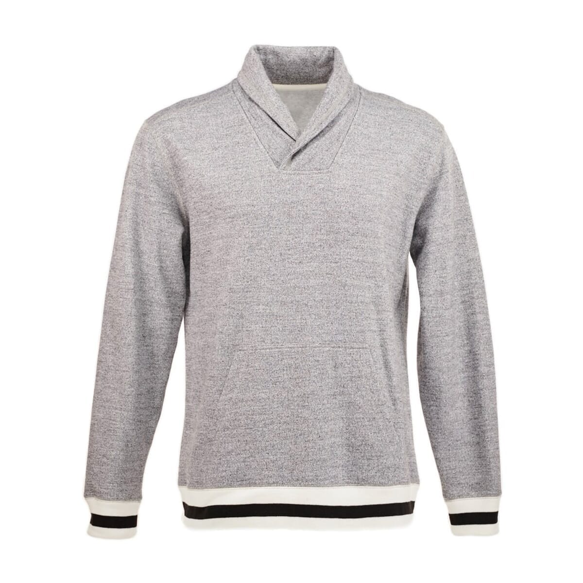 Men's Peppered Fleece Shawl Collar Sweatshirt - 8704