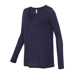 Women's Flowy Long Sleeve V-Neck Tee - 8855