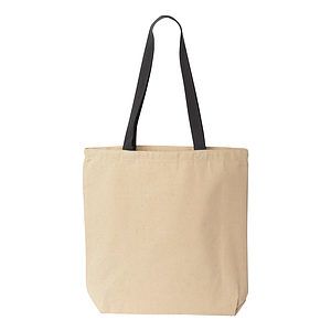 Natural Tote with Contrast-Color Handles - 8868