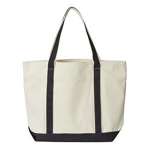 XL Zippered Cotton Canvas Resort Tote - 8873