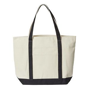 XL Zippered Cotton Canvas Resort Tote - 8873