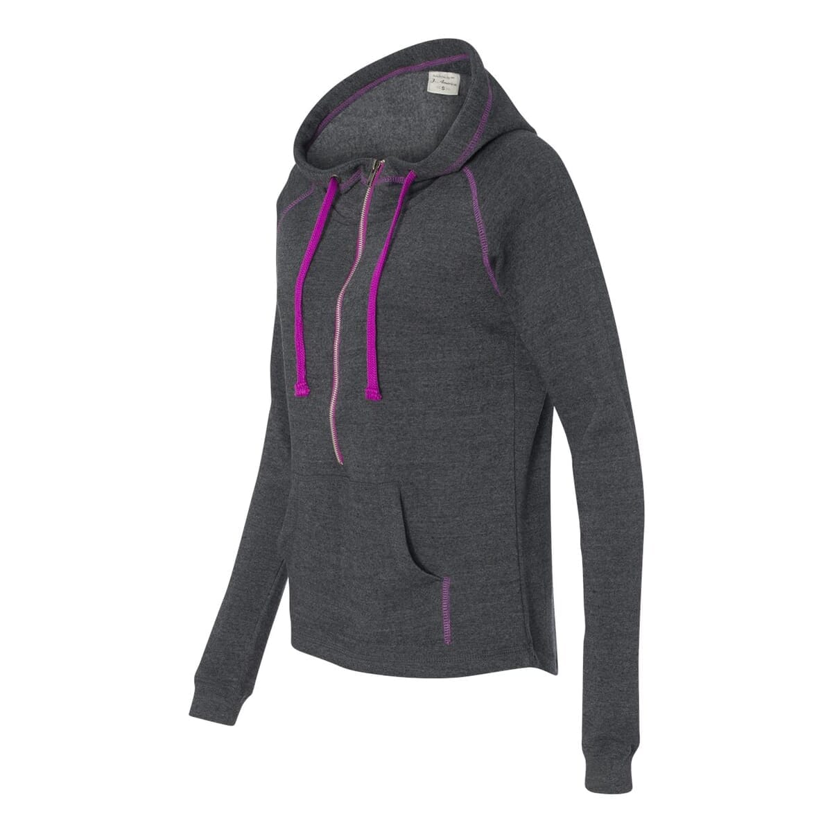 Women's Triblend Half-Zip Hooded Sweatshirt - 8876