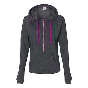Women's Triblend Half-Zip Hooded Sweatshirt - 8876