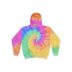 Unisex Tie-Dyed Full-Zip Hooded Sweatshirt - 8888