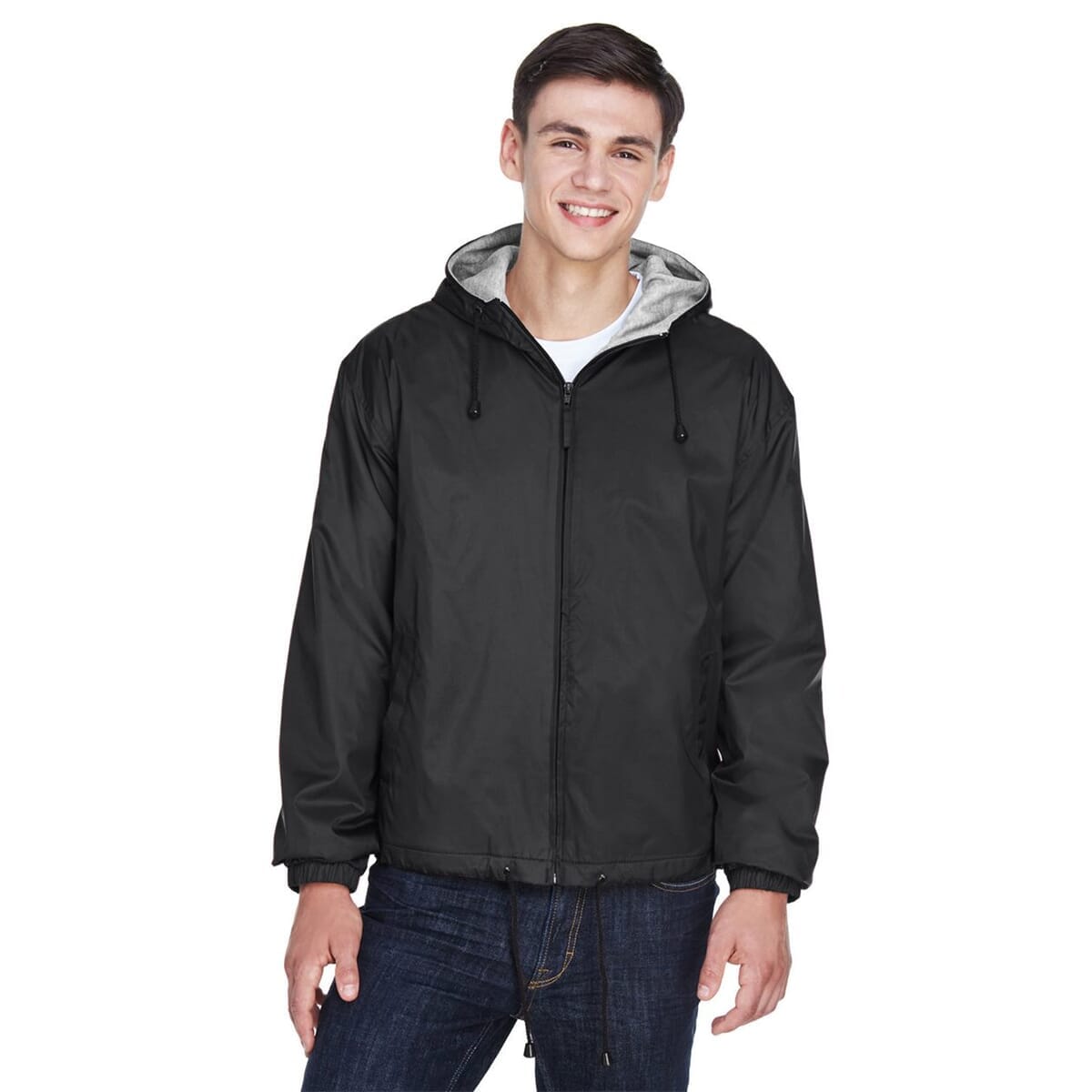 Unisex Fleeced Lined Hooded Jacket - 8915