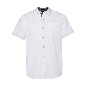 Men's Peached Printed Poplin Short Sleeve Shirt - 9290
