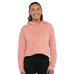 Women's Laguna Sueded Raw Edge Crop Hoodie Sweatshirt - 9384