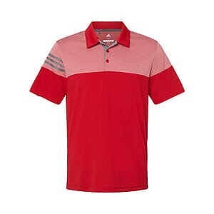 Men's Heathered 3-Stripes Colorblocked Polo - A213