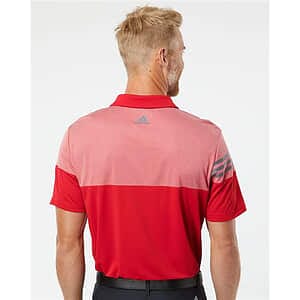Men's Heathered 3-Stripes Colorblocked Polo - A213