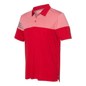 Men's Heathered 3-Stripes Colorblocked Polo - A213