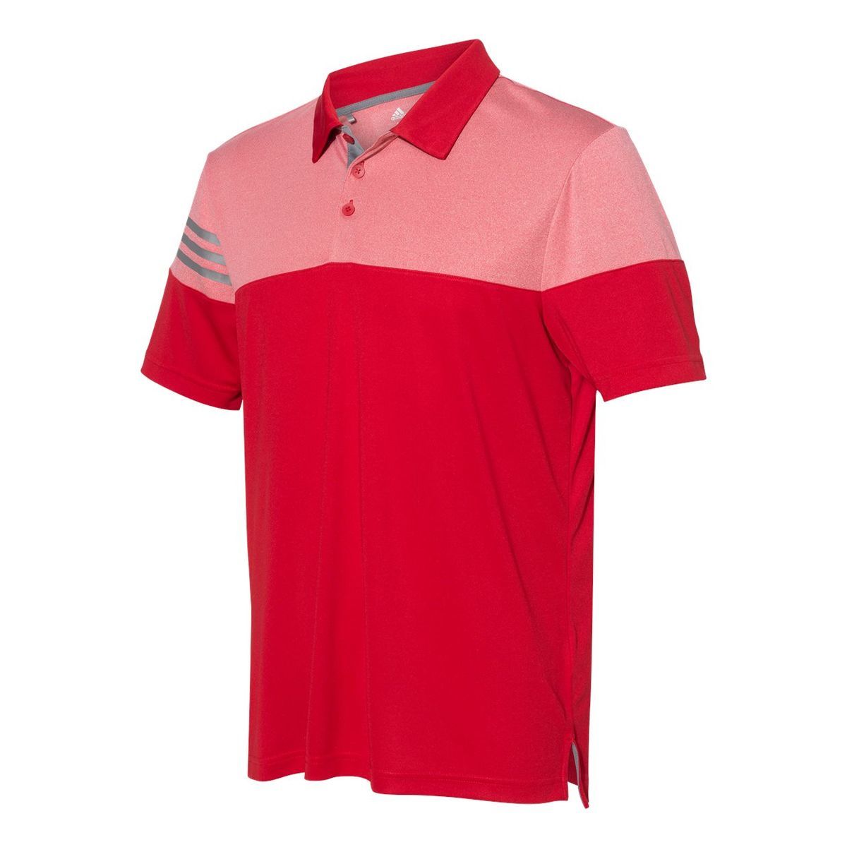 Men's Heathered 3-Stripes Colorblocked Polo - A213