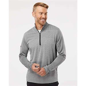 Men's Ultimate365 Heather Block Printed Quarter-Zip Pullover - A522