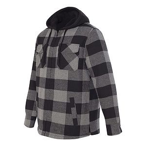 Men's Quilted Flannel Hooded Jacket - 8620
