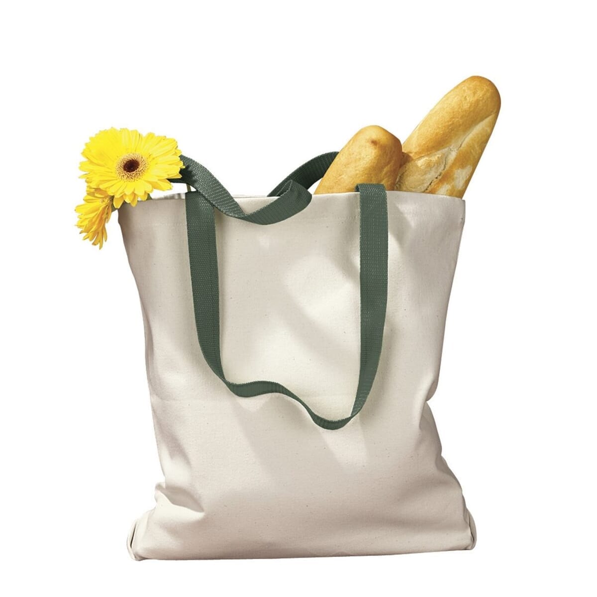 Canvas Tote with Contrast-Color Handles - BE010