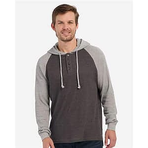 Unisex Waffle Knit Pullover Hooded Long Sleeve T-Shirt - BM3702