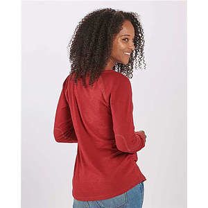 Women's Solid Preppy Patch Long Sleeve T-Shirt - BW3166
