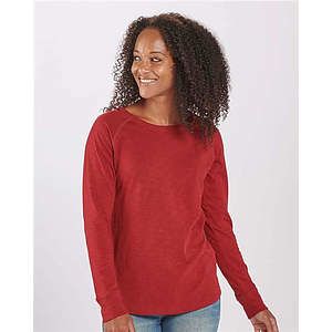 Women's Solid Preppy Patch Long Sleeve T-Shirt - BW3166