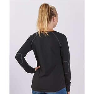 Women's Solid Preppy Patch Long Sleeve T-Shirt - BW3166