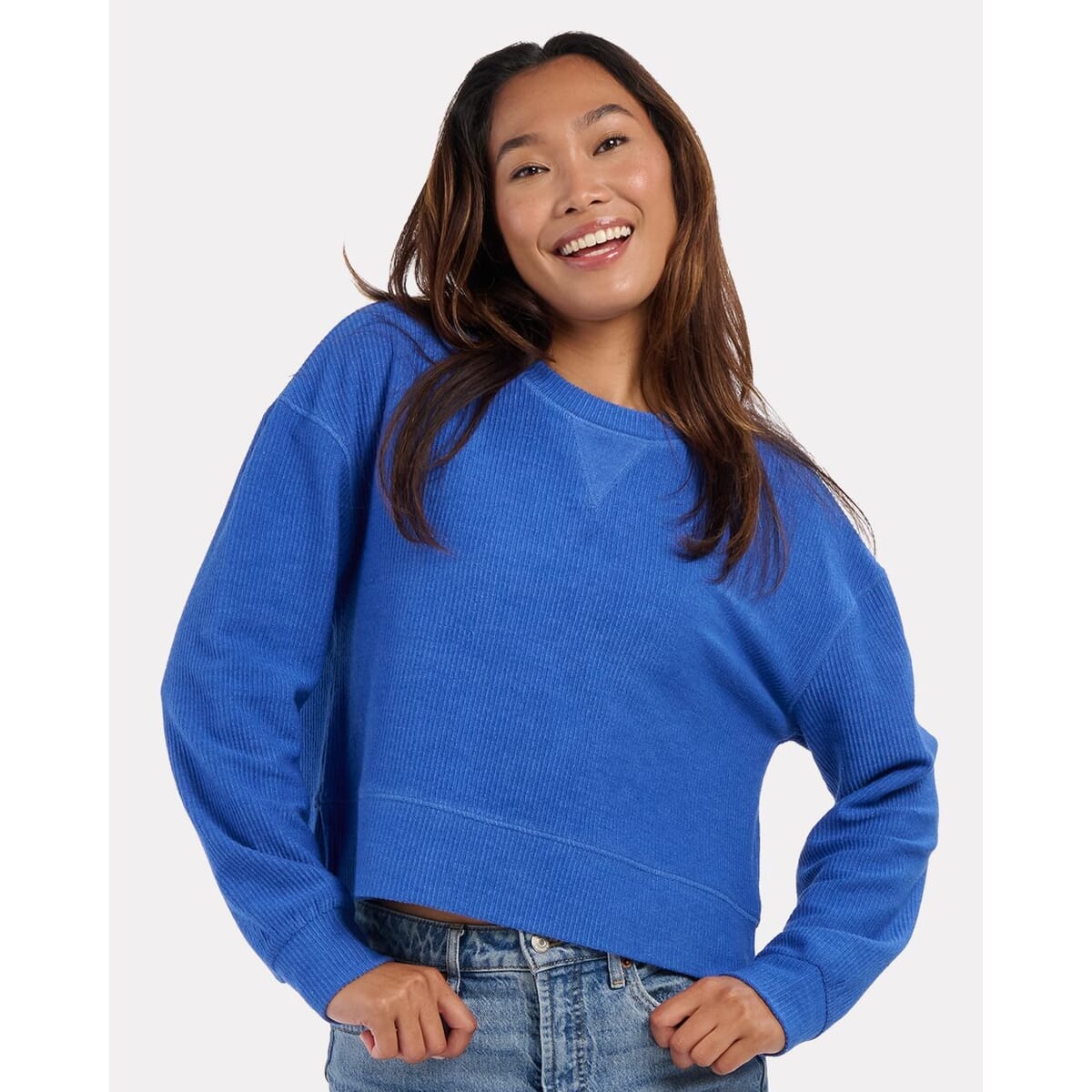 Women's Cropped Boxy Long Sleeve T-Shirt - BW5102