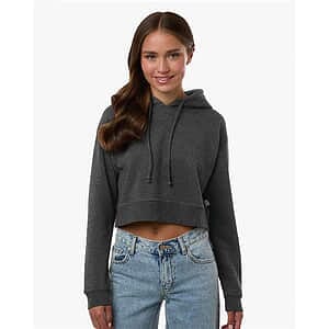 Women's Cropped Fleece Hooded Sweatshirt - BW5404