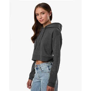 Women's Cropped Fleece Hooded Sweatshirt - BW5404