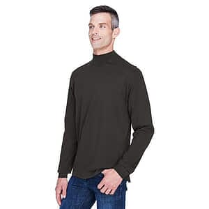 Unisex Sueded Jersey Mock Neck T-Shirt - D420