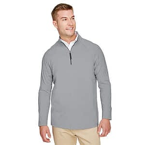 Men's CrownLux Performance® Clubhouse Micro-Stripe Quarter-Zip Pullover - DG480