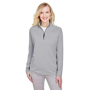 Women's CrownLux Performance® Clubhouse Micro-Stripe Quarter-Zip Pullover - DG480W