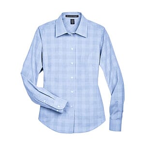 Women's Crown Collection® Glen Plaid Woven Dress Shirt - DG520W