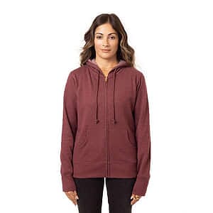Women's Heathered Full-Zip Hooded Sweatshirt - EC4580