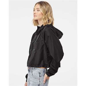 Women's Lightweight Quarter-Zip Pullover Crop Windbreaker - EXP64CRP