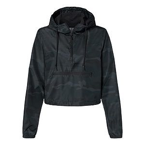 Women's Lightweight Quarter-Zip Pullover Crop Windbreaker - EXP64CRP